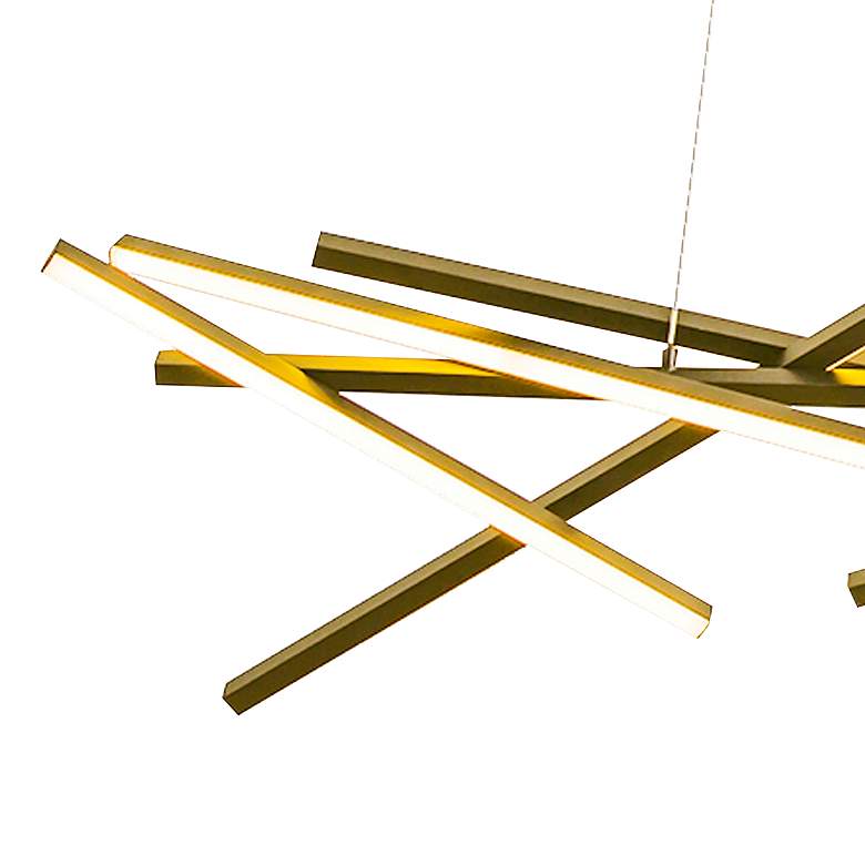 Image 3 Carly 55" Wide Aged Brass LED Chandelier more views