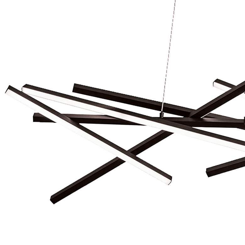 Image 2 Carly 55" Wide Matte Black LED Horizontal Pendant Light more views