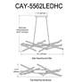 Carly 55" Wide Matte Black LED Horizontal Pendant Light