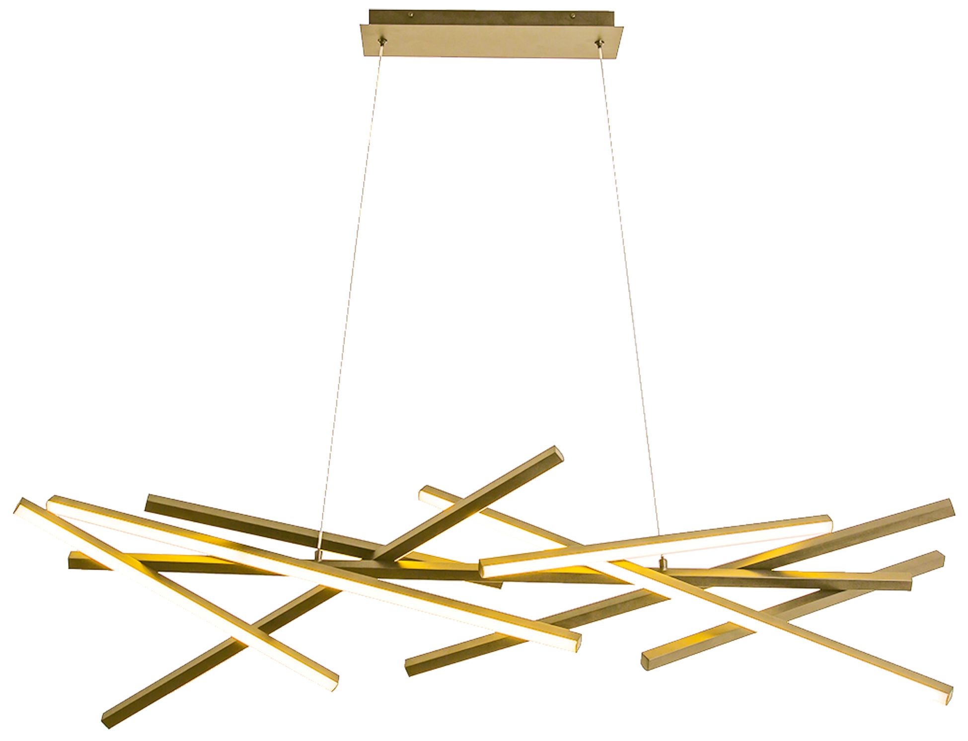 Image 2 Carly 55" Wide Aged Brass 62W LED Chandelier