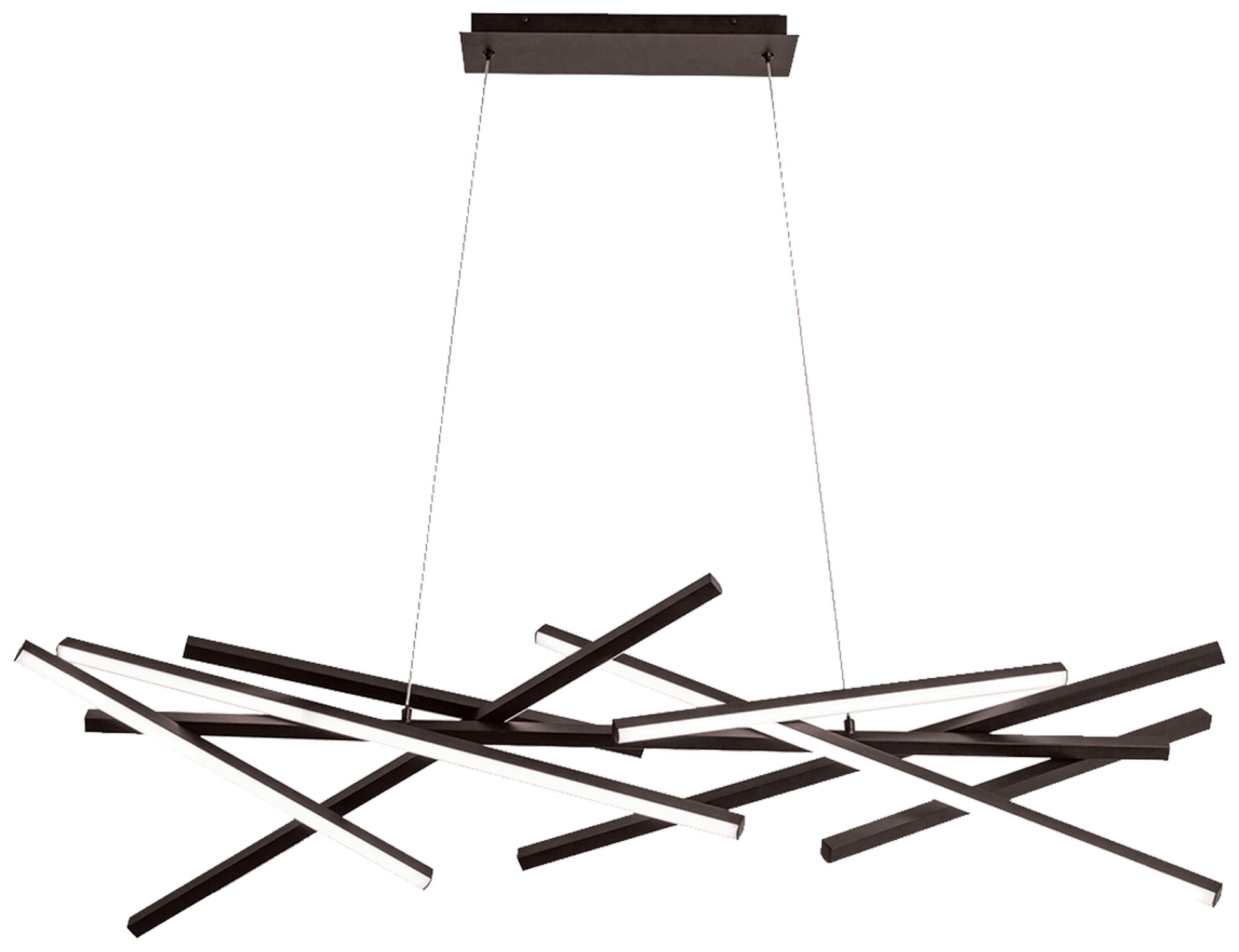 Image 2 Carly 55" Wide Matte Black 62W LED Chandelier