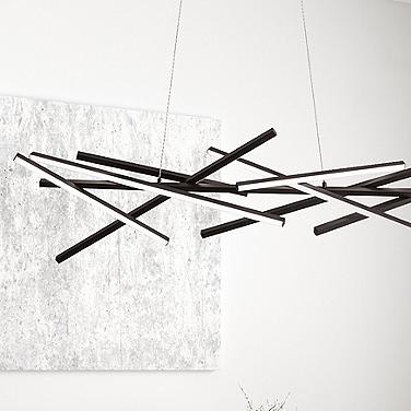 Carly 55" Wide Matte Black LED Horizontal Pendant Light