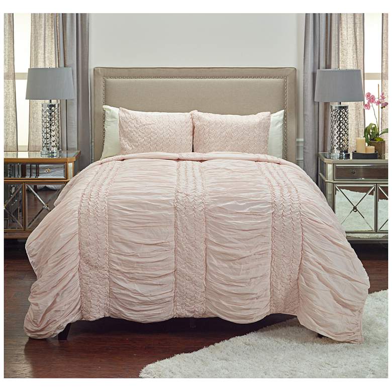 Image 1 Carly Pink Cotton Voile Queen Quilt