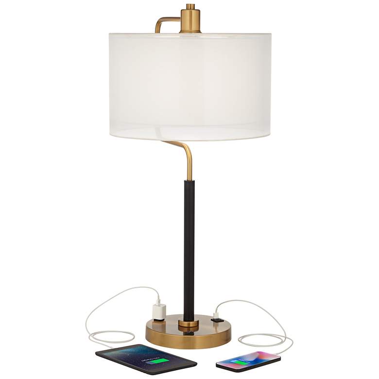 Image 3 Carlyle Gold Black USB Desk Lamps Set of 2 with Smart Socket more views