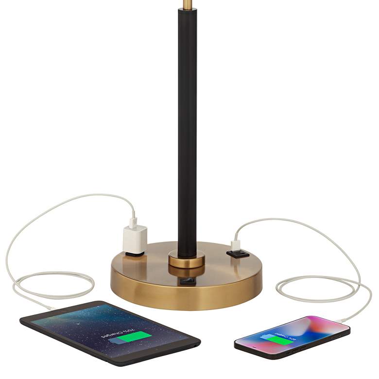 Image 4 Carlyle Gold Black USB Desk Lamps Set of 2 with Smart Socket more views