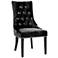 Carlyle Velvet Black Upholstered Tufted Side Chair