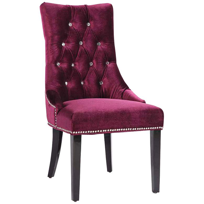 Image 1 Carlyle Velvet Purple Upholstered Tufted Side Chair