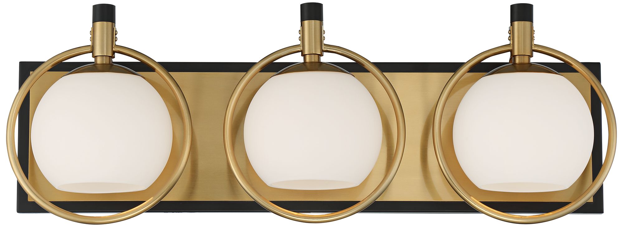Carlyn 26" Wide Gold and Black Modern Luxe 3Light Bath Light 88D37