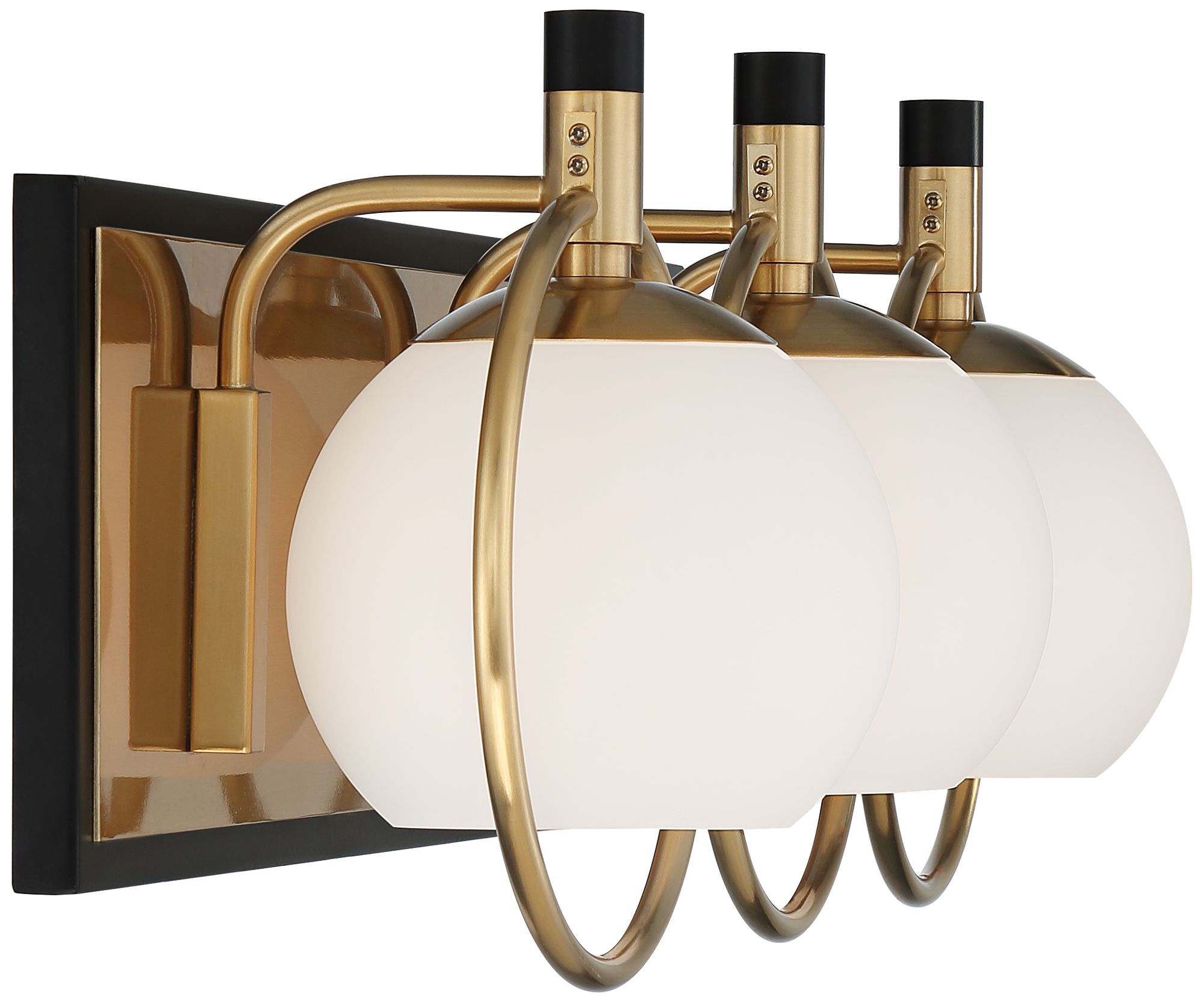 Carlyn 26" Wide Gold and Black Modern Luxe 3Light Bath Light 88D37