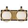 Carlyn 9 3/4"H Antiqued Brass and Black 2-Light Wall Sconce