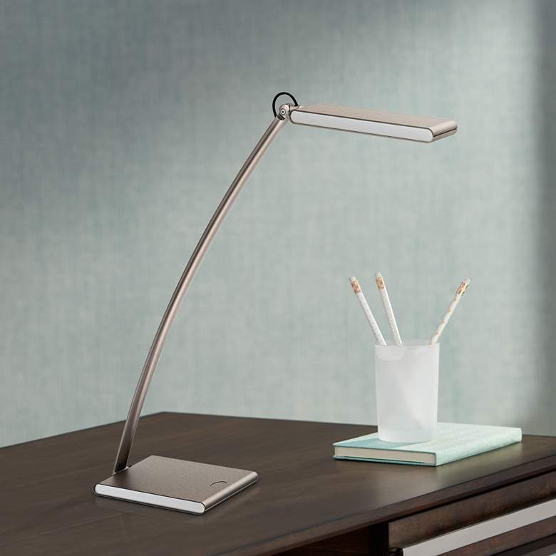 Image 1 Carlys Silver Finish LED Touch Desk Lamp