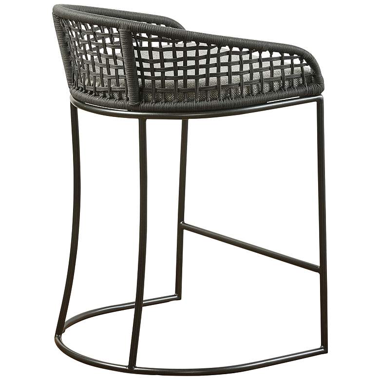 Image 5 Carmel 25" Dark Gray Woven Rope Counter Stool more views
