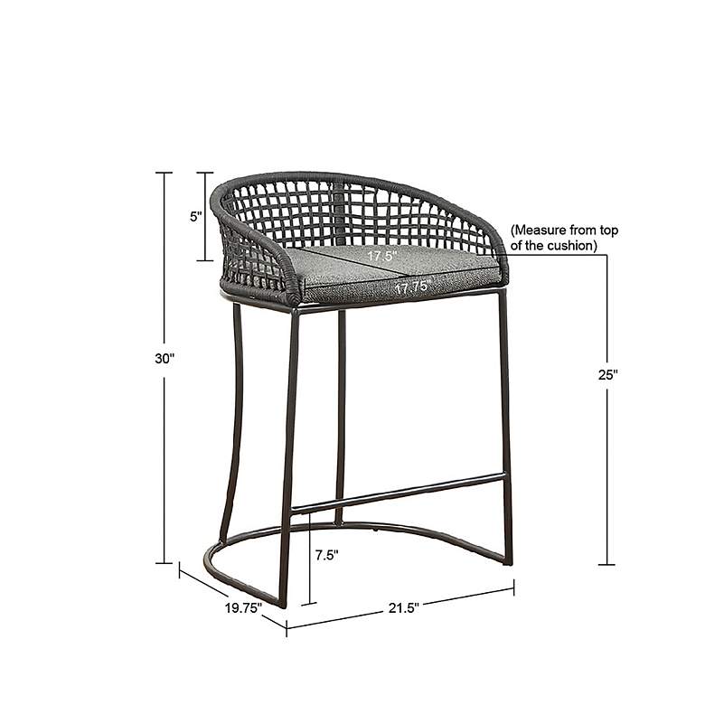 Image 6 Carmel 25" Dark Gray Woven Rope Counter Stool more views