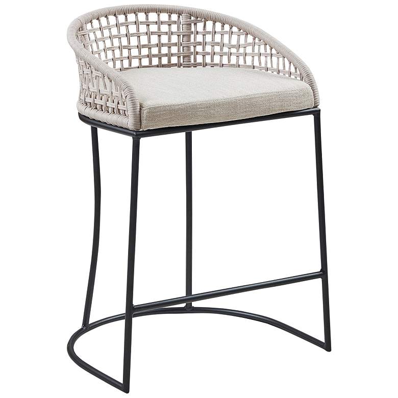Image 2 Carmel 25" High Woven Rope Fabric Counter Stool