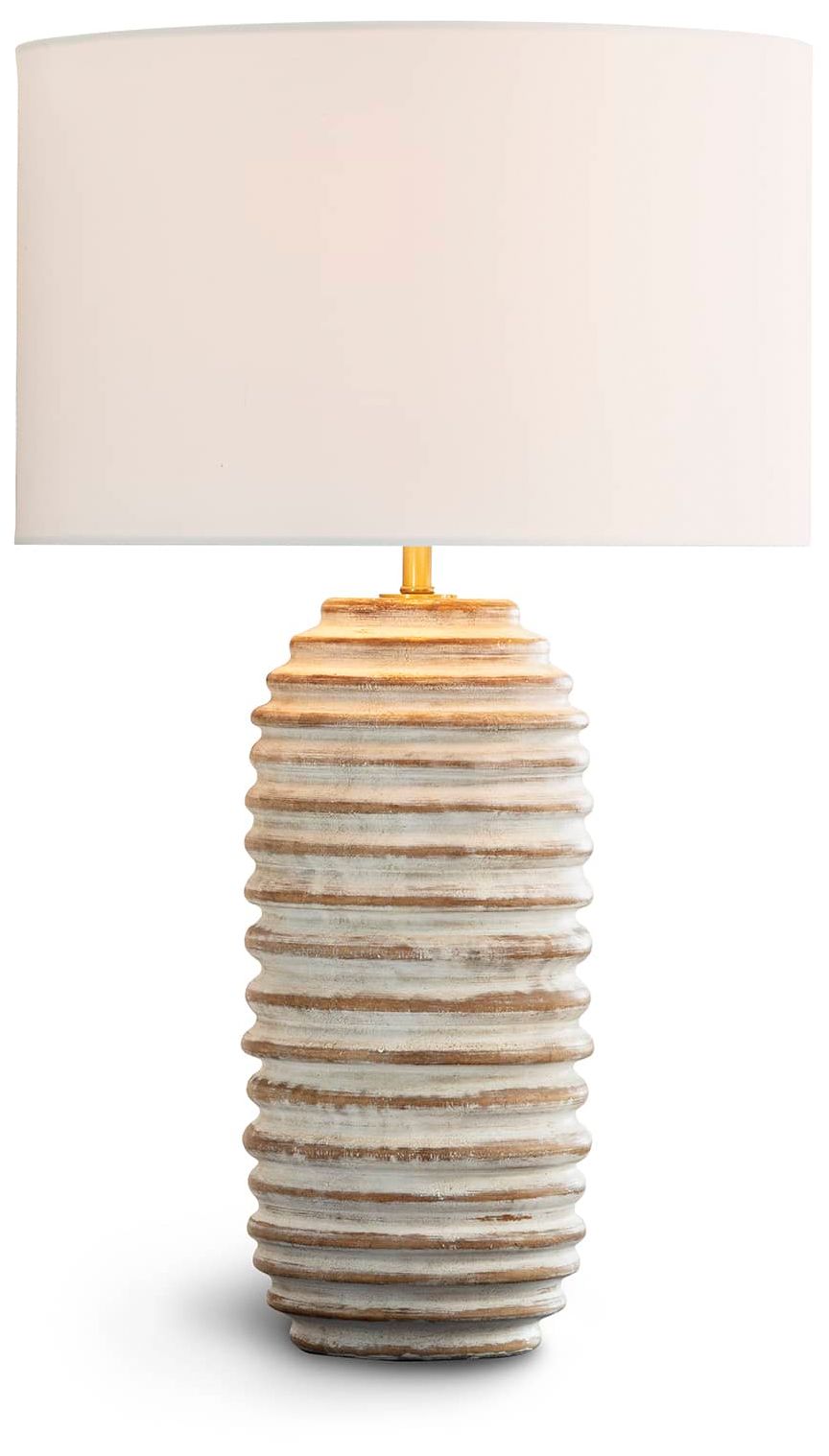 Image 2 Carmel 26 1/2" Modern White Wood Table Lamp