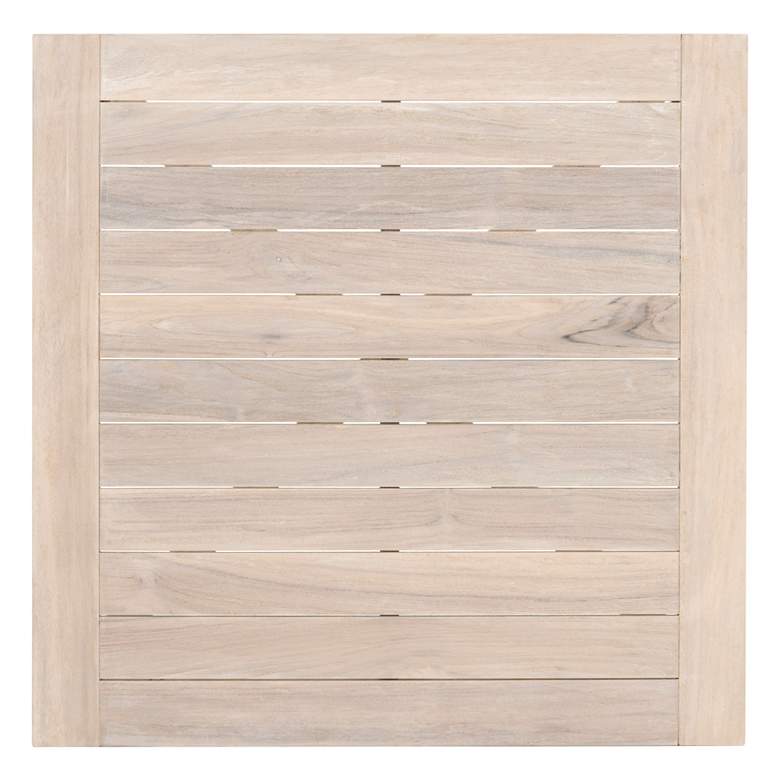 Image 2 Carmel 42" Wide Gray Teak Wood Square Outdoor Counter Table more views