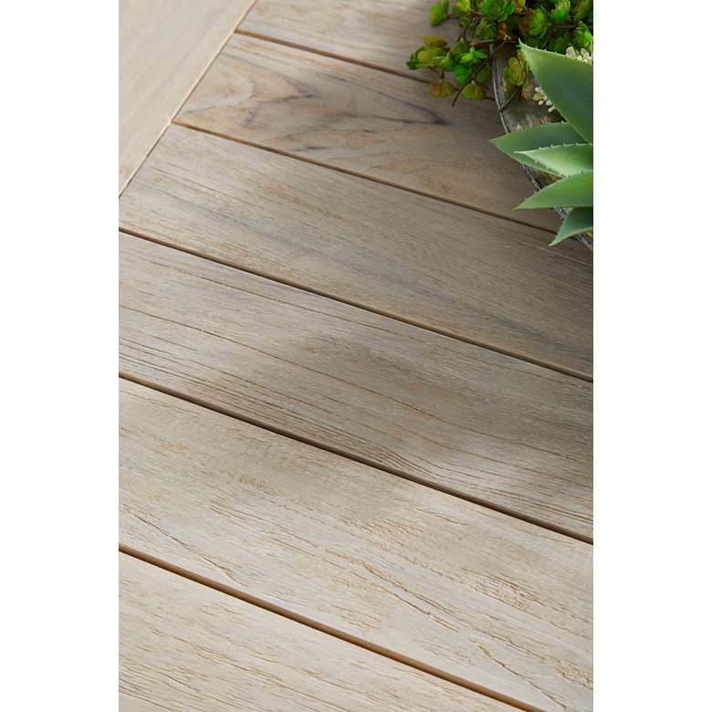 Image 6 Carmel 42" Wide Gray Teak Wood Square Outdoor Counter Table more views