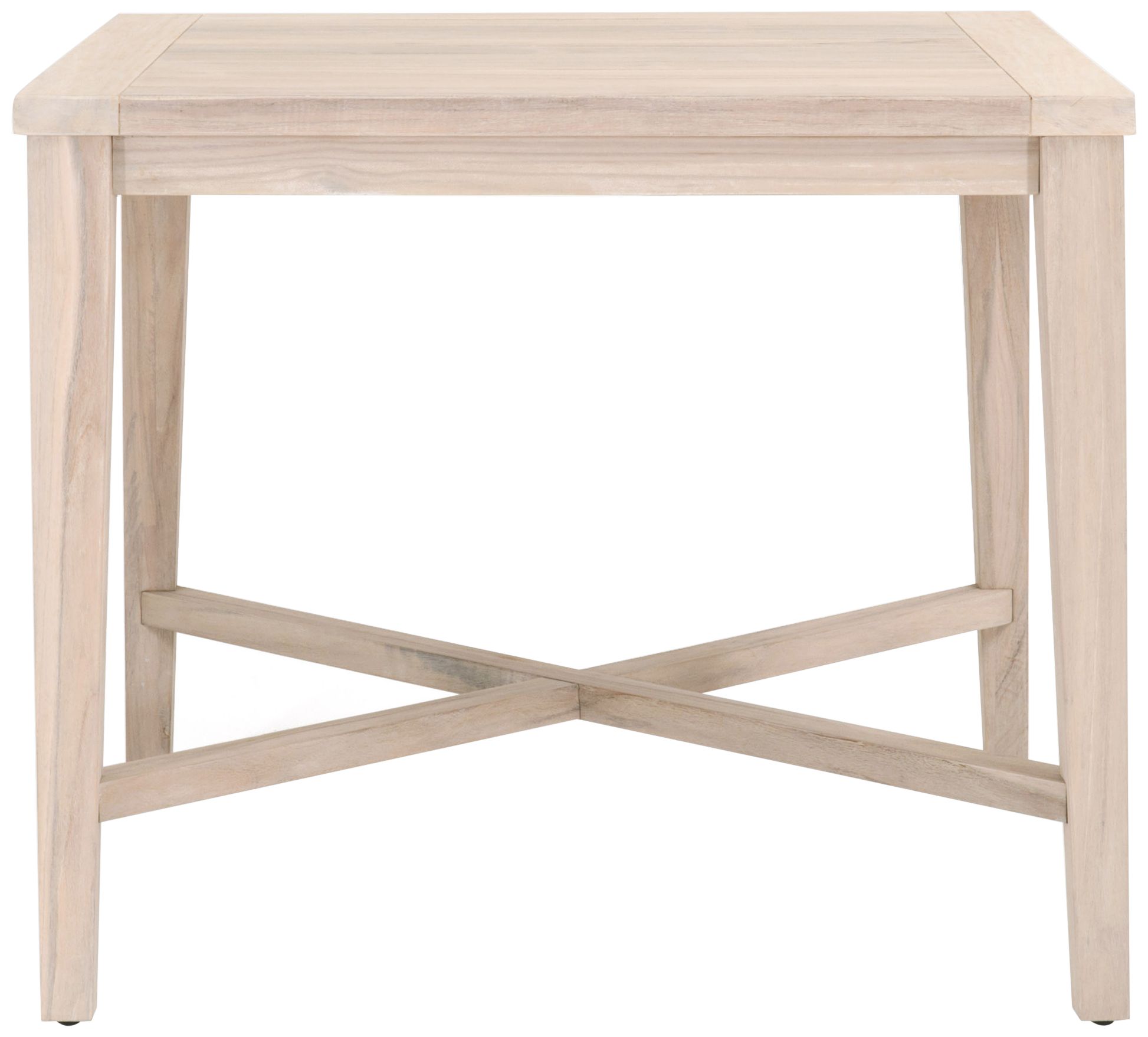 Carmel 42" Wide Gray Teak Wood Square Outdoor Counter Table