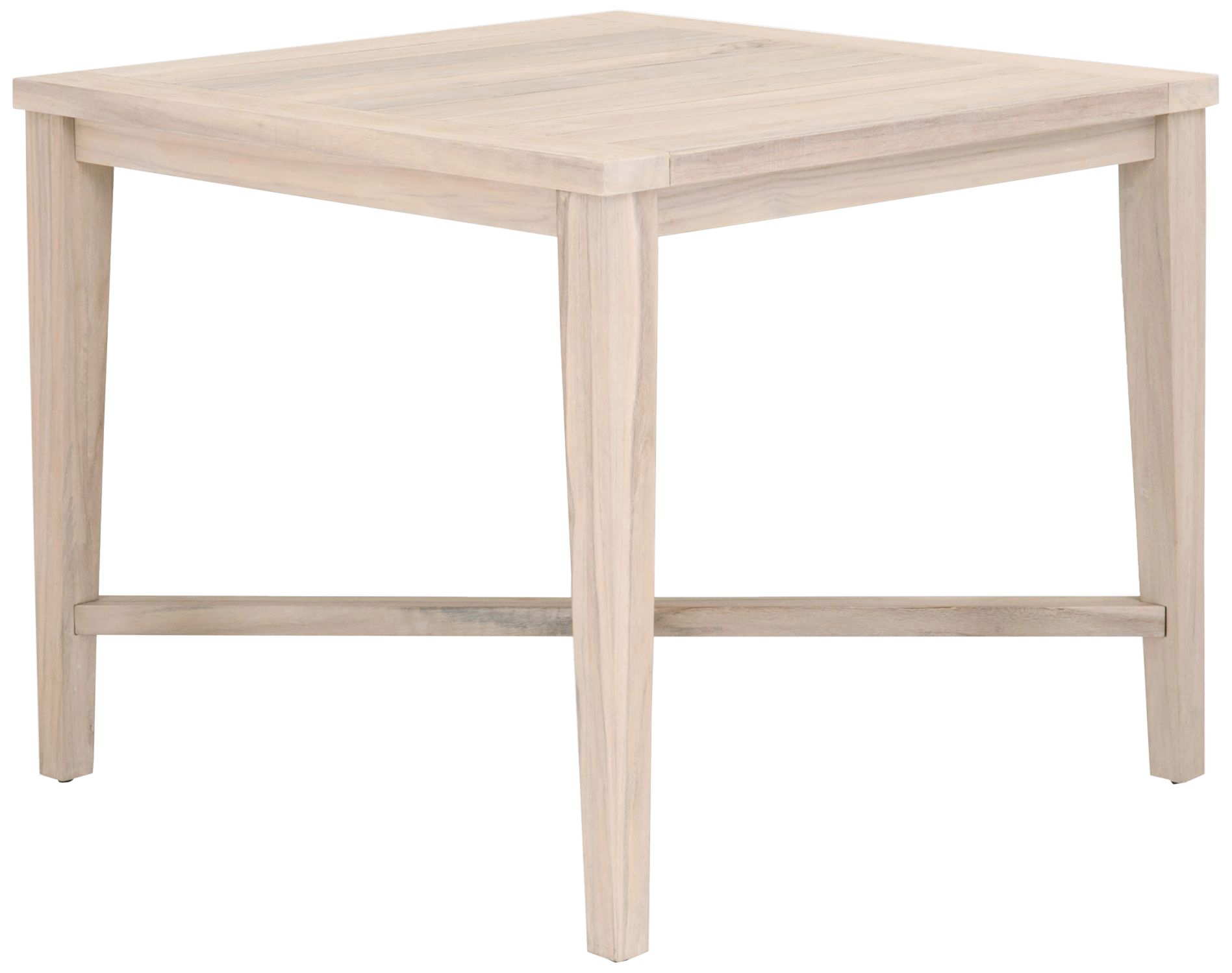 Carmel 42" Wide Gray Teak Wood Square Outdoor Counter Table