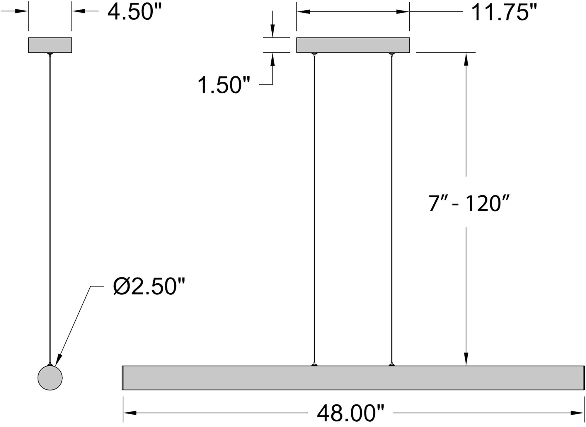 Image 7 Carmel 48" Wide Matte Black LED Island Pendant more views