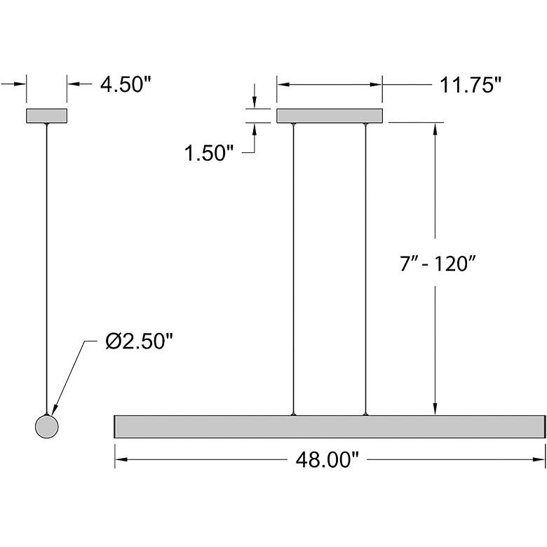Image 7 Carmel 48" Wide Matte Black LED Island Pendant more views