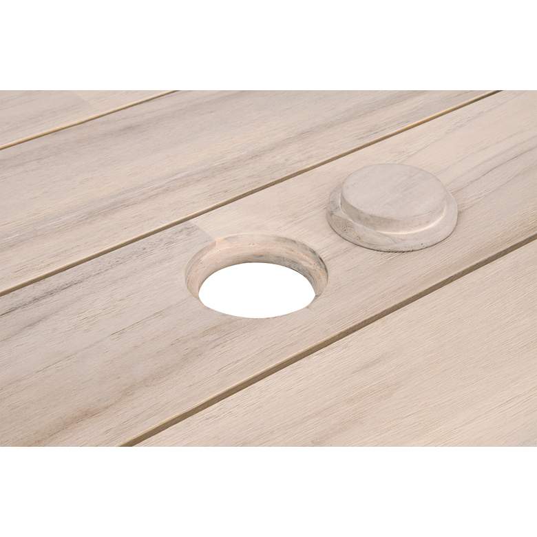 Image 2 Carmel 53 3/4 inchW Gray Teak Wood Round Outdoor Dining Table more views