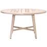 Carmel 53 3/4"W Gray Teak Wood Round Outdoor Dining Table