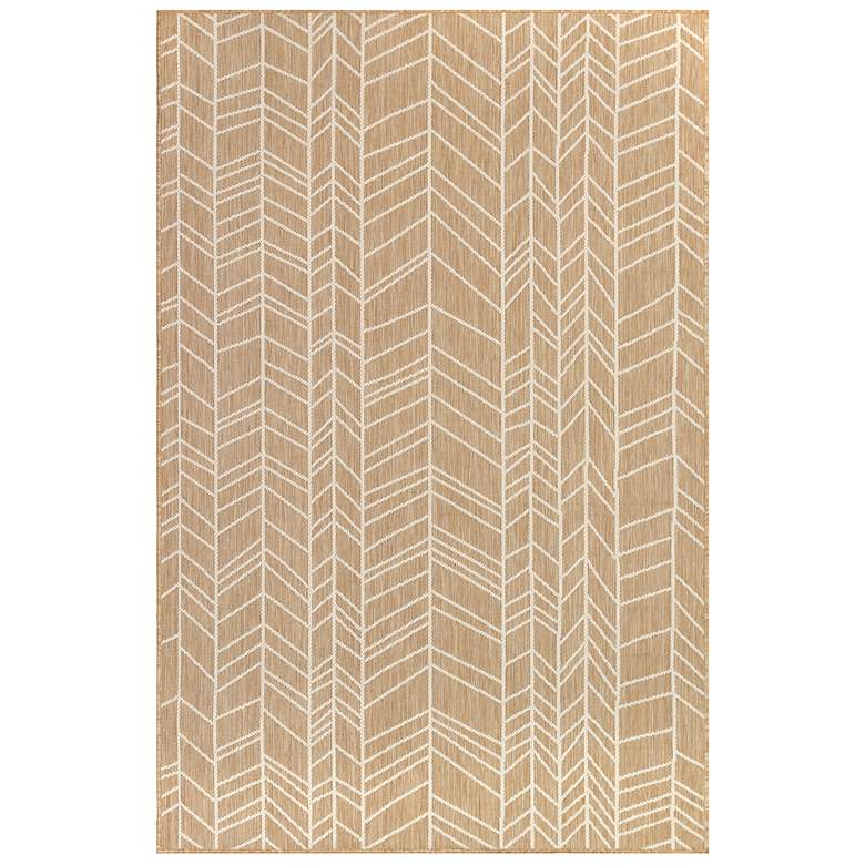Image 1 Carmel Chevron 846812 4'10"x7'6" Sand Outdoor Area Rug