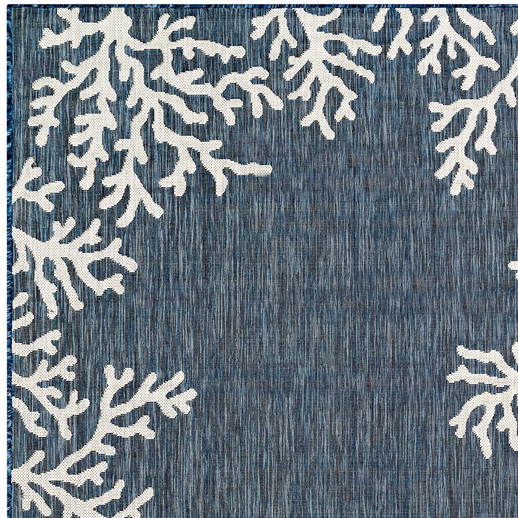 Thumbnail4 of Carmel Coral Border 844833 Navy Indoor/Outdoor Area Rug more views