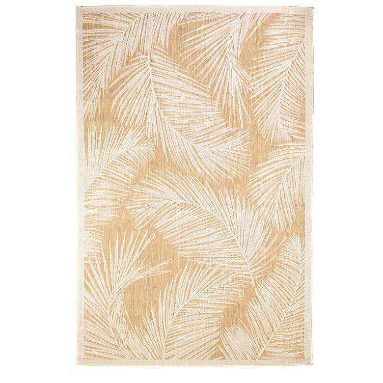 Image 1 Carmel Fronds 847412 4&#39;10 inchx7&#39;6 inch Sand Outdoor Area Rug