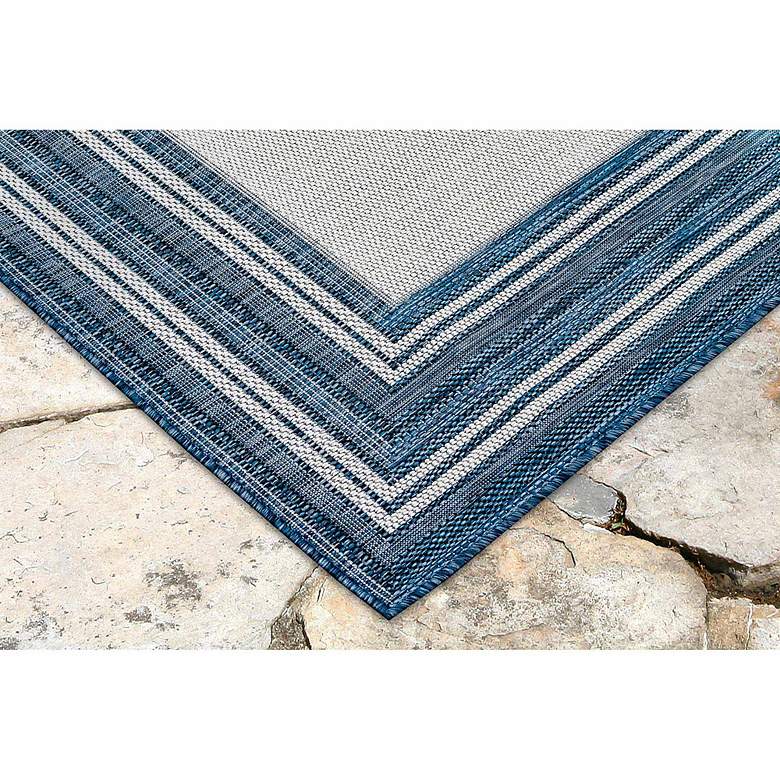 Image 2 Carmel Multi-Border 842533 4'10"x7'6" Navy Outdoor Area R more views