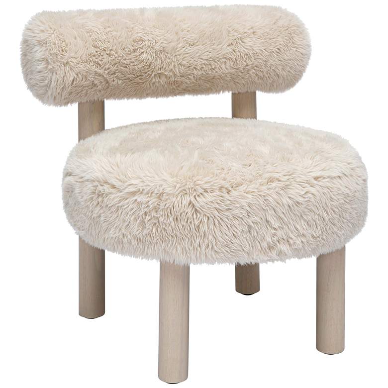 Image 3 Carmel Natural Vegan Shearling Accent Chair