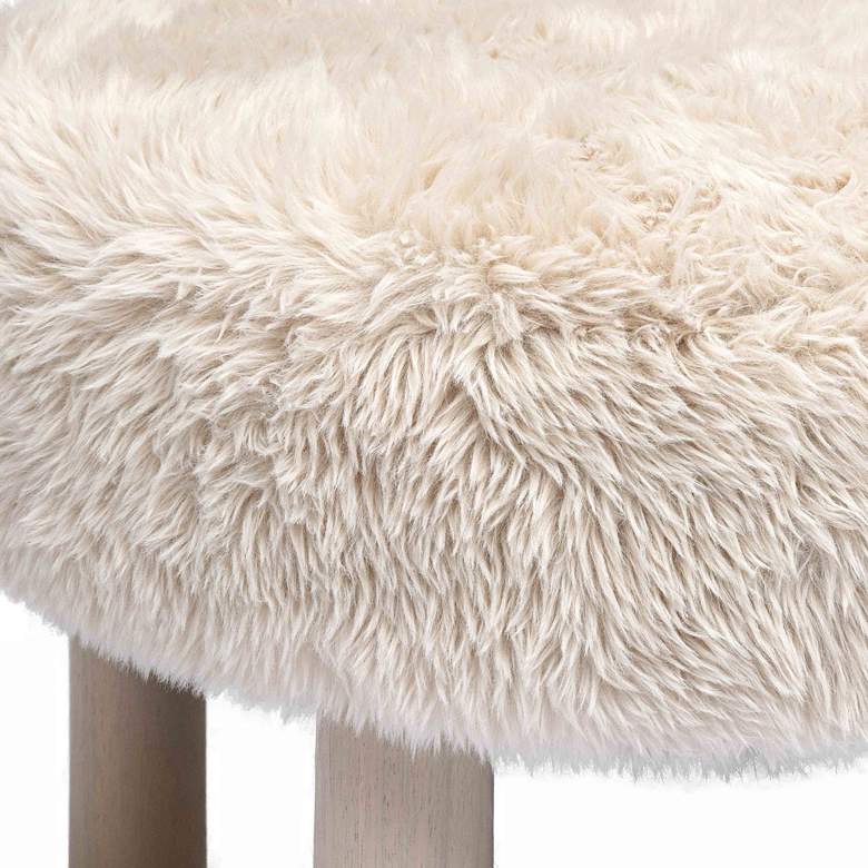 Image 4 Carmel Natural Vegan Shearling Accent Chair more views