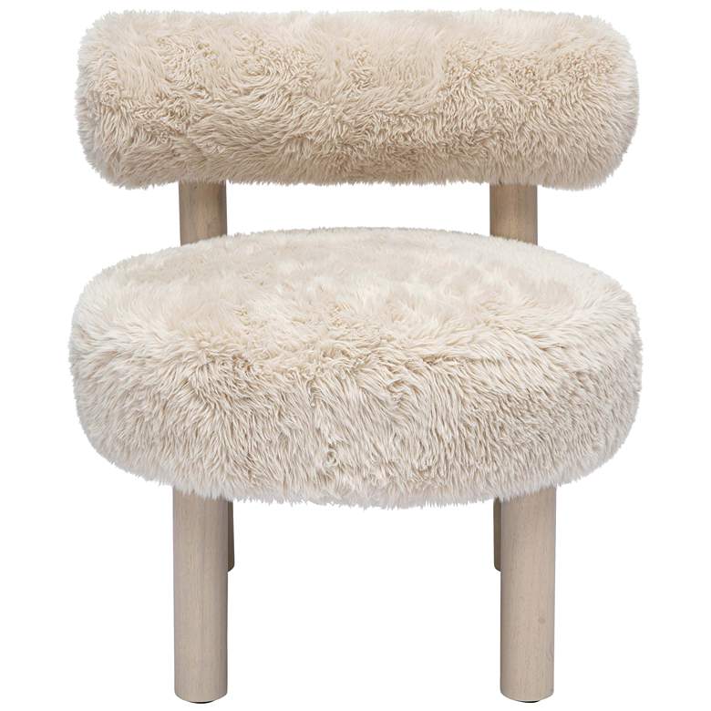 Image 5 Carmel Natural Vegan Shearling Accent Chair more views