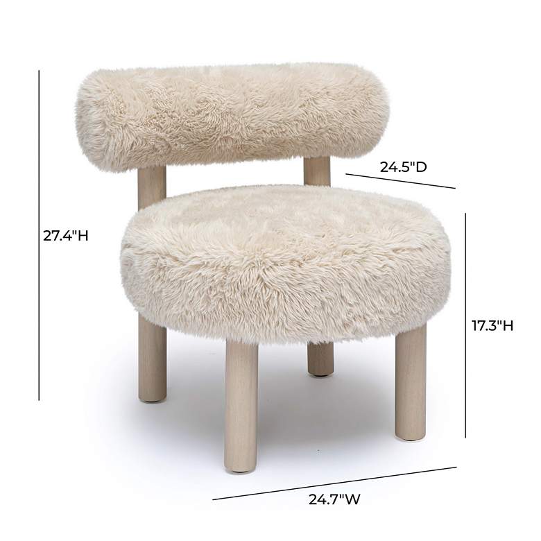 Image 7 Carmel Natural Vegan Shearling Accent Chair more views