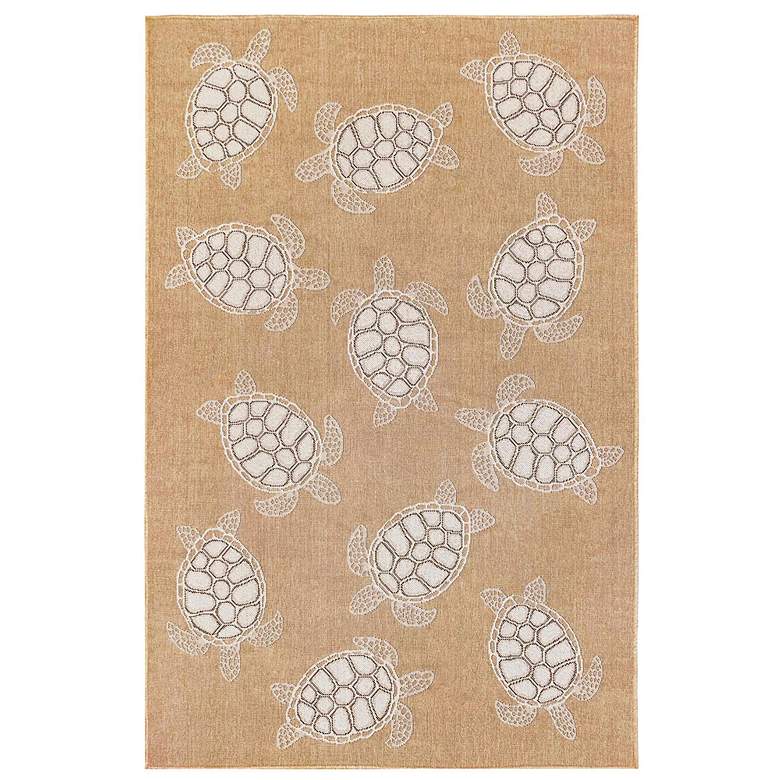 Image 1 Carmel Seaturtles 841312 4'10"x7'6" Sand Outdoor Area Rug