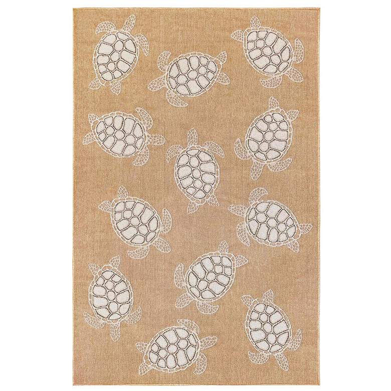 Image 1 Carmel Seaturtles 841312 4&#39;10 inchx7&#39;6 inch Sand Outdoor Area Rug