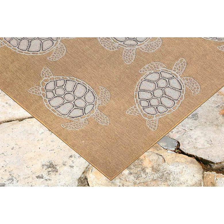 Image 2 Carmel Seaturtles 841312 4'10"x7'6" Sand Outdoor Area Rug more views