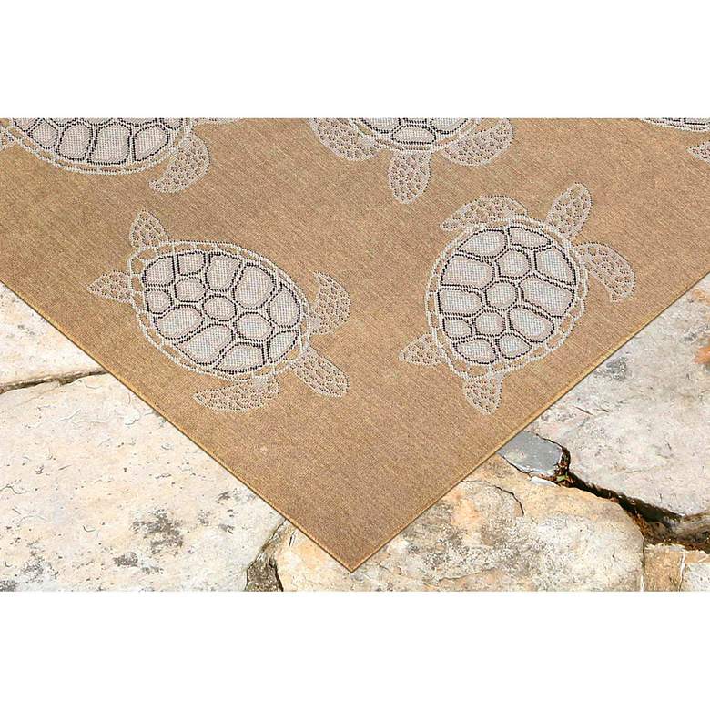 Image 2 Carmel Seaturtles 841312 4&#39;10 inchx7&#39;6 inch Sand Outdoor Area Rug more views