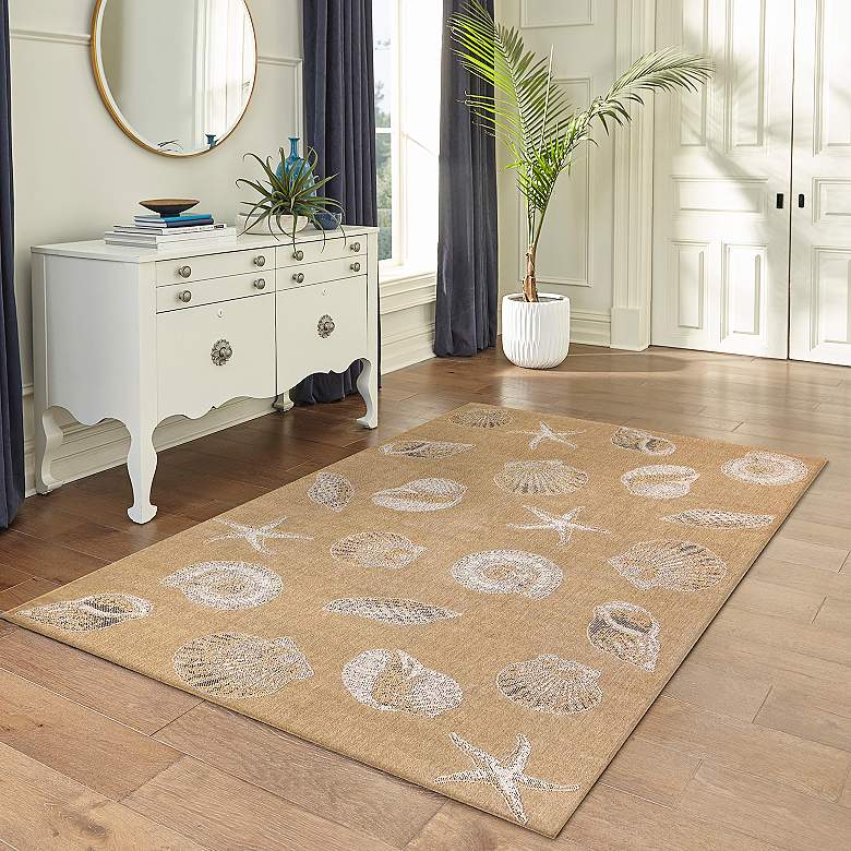 Image 1 Carmel Shells 841412 4'10"x7'6" Sand Indoor/Outdoor Area