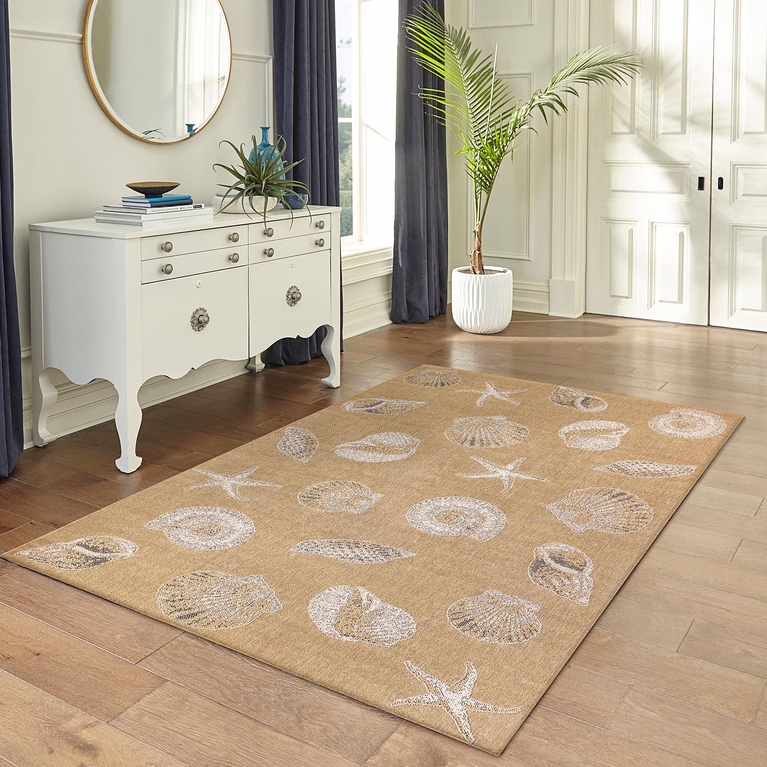 Thumbnail1 of Carmel Shells 841412 6'6"x9'4" Sand Indoor/Outdoor Area R