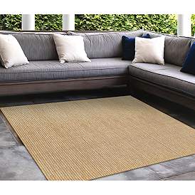 Image5 of Carmel Texture Stripe 842212 39"x59" Sand Outdoor Area Rug more views