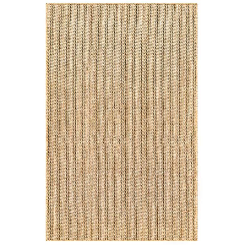 Carmel Texture Stripe 842212 4&#39;10 inchx7&#39;6 inch Sand Outdoor Rug
