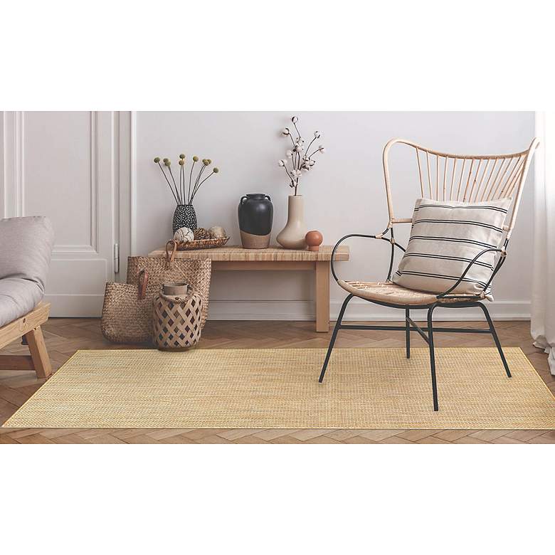 Image 1 Carmel Texture Stripe 842212 4'10"x7'6" Sand Outdoor Rug