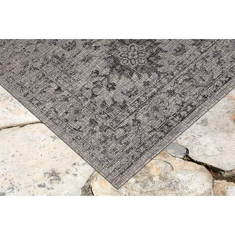 Image 2 Carmel Vintage Floral 841848 4&#39;10 inchx7&#39;6 inch Black Area Rug more views