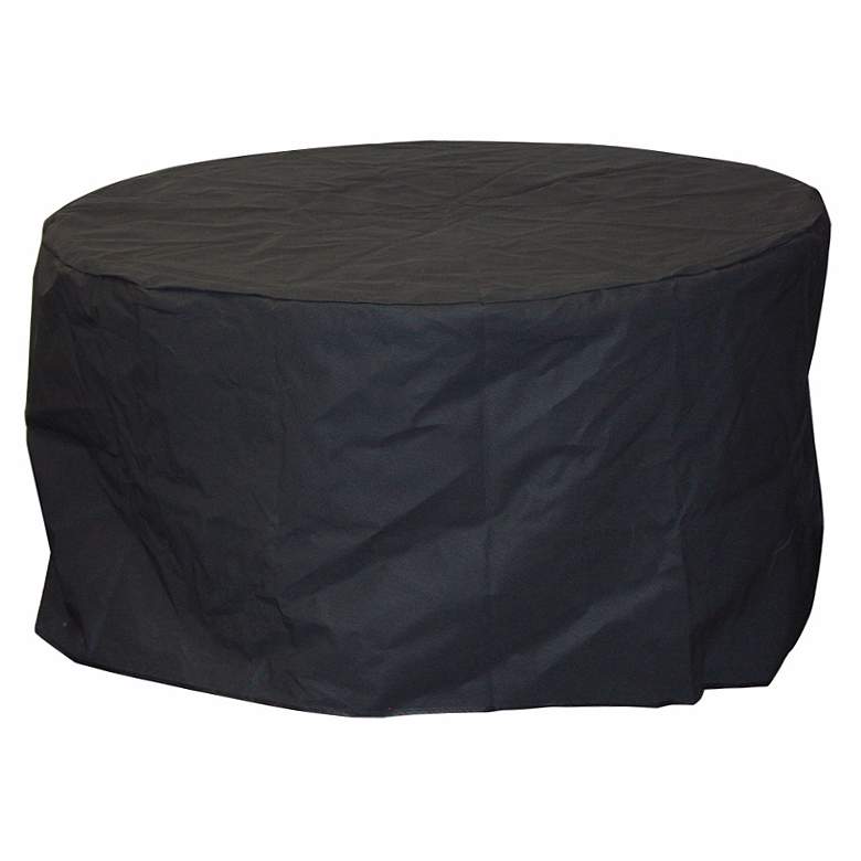 Image 1 Carmela Black Vinyl  42 inch Round Chat Fire Pit Cover