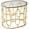 Carmelina 28 1/2" Wide Glass and Gold Luxe Accent Table