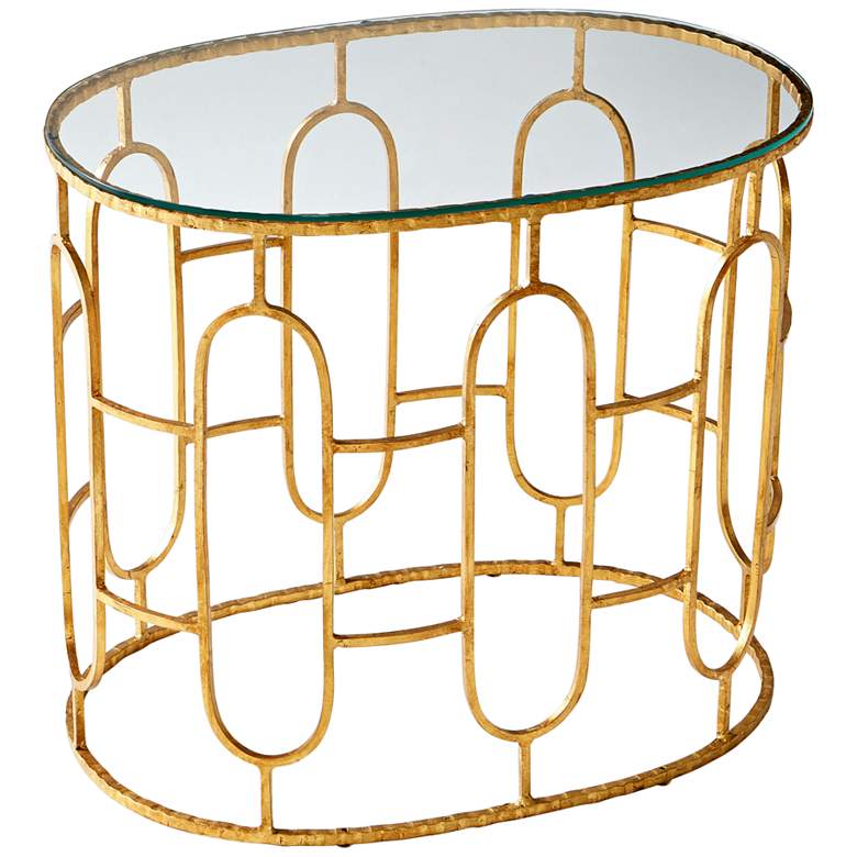 Image 1 Carmelina 28 1/2 inch Wide Glass and Gold Luxe Accent Table