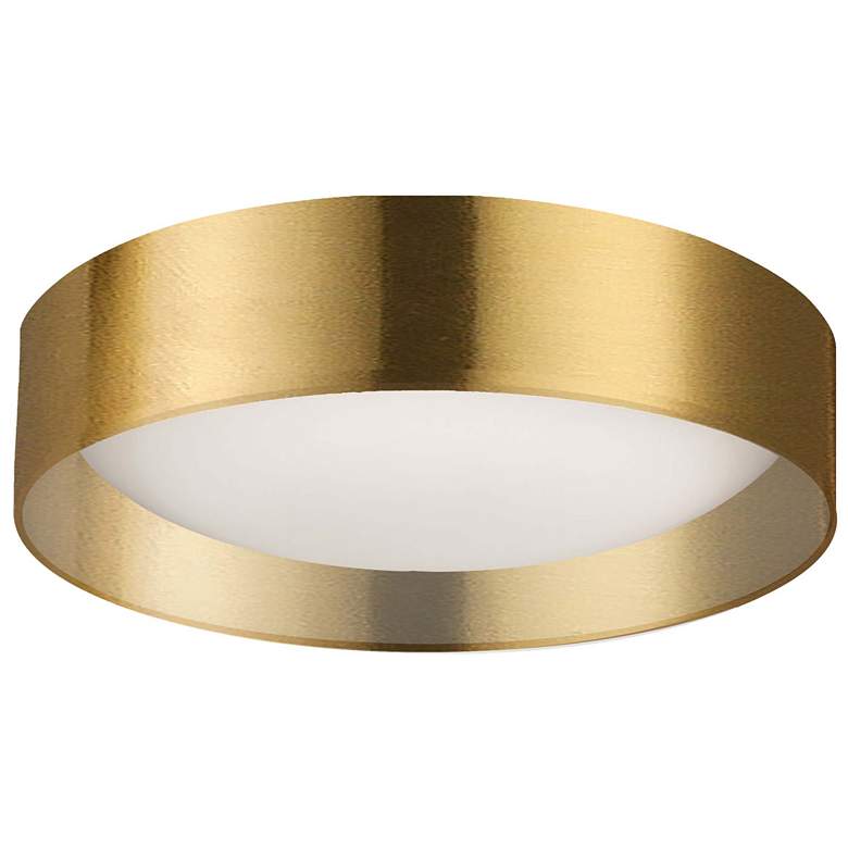 Image 1 Carmen 11" Wide Aged Brass 14W Flush Mount With Metal Shade