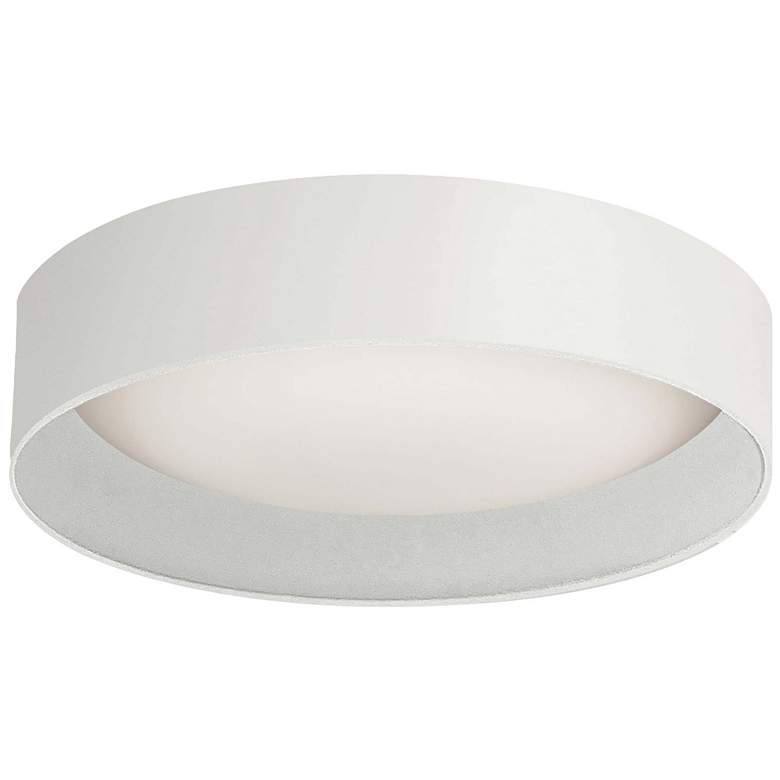 Image 1 Carmen 11" Wide Matte White 14W Flush Mount With Metal Shade